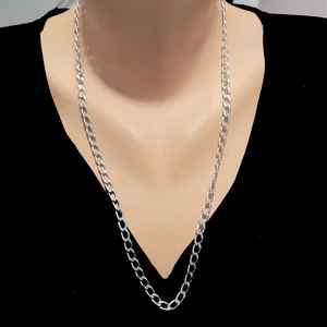<b>925</b> <b>Sterling</b> <b>Silver</b> 0.5cm Thick Flat Gourmet Model 60cm Length 24.4g Weight Necklace Fashion <b>Chains</b> for Women - Product Image 3
