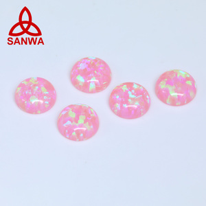 Ópalo cultivado en laboratorio de 96 colores OP83 Rosa Nieve, cabujón redondo, ¡gran oferta! Para joyería artesanal de plata con colores exclusivos. - Product Image 6
