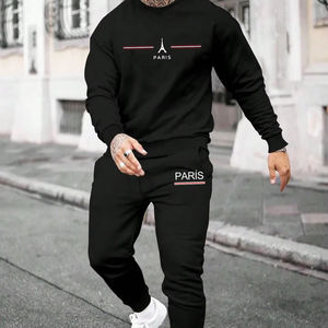 Survêtement pour homme automne-hiver, mode décontractée quotidienne, sweat-shirts et pantalons de survêtement uniques, confort sportif pour homme, simplicité, qualité extérieure - Product Image 1