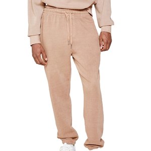 Joggers de cintura alta de algodón para hombres pantalones de chándal de moda callejera personalizables estilo hip hop tela lavada pantalones de chándal antiarrugas - Product Image 1