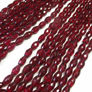 Cuentas de Granate Rojo Natural de Mozambique de Alta Calidad de Gems Valley, Hilo de 18 Pulgadas, Perforadas en el Centro, Facetadas, Corte en Forma de Lágrima, Sueltas - Product Image 3