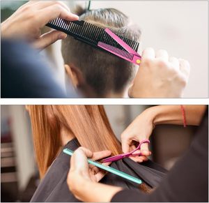 Ciseaux de coupe de cheveux ensembles ciseaux de coiffure de barbier en acier inoxydable ciseaux amincissants de Salon multifonctionnel cisaillement droit - Product Image 2