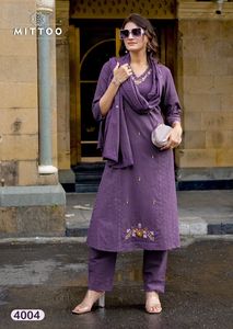 Kurtis, pantalon et dupatta en coton Shifli imprimé de qualité supérieure pour femmes, vêtements indiens et pakistanais décontractés, vente à l'exportation, longueur genou, coupe régulière - Product Image 2