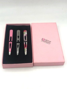 New Style Best Product Different Styles Eyebrow Tweezers <b>Silver</b> Tip Stainless Steel With Your Own Custom Logo Beauty Instruments - Product Image 3