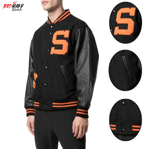 Customized <b>Men's</b> Varsity <b>Jacket</b> High-Grade Quality Black <b>Leather</b> Sleeves Durable Canvas Fabric Stand Superb Winter Wear Bright - Product Image 6