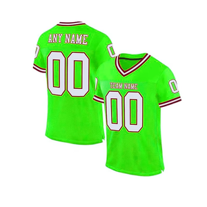 Maillot d'entraînement de football américain unisexe grande taille noir 100% polyester à manches courtes, antibactérien, personnalisable avec nom et logo d'équipe - Product Image 2