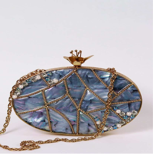 Floral marble clutch wholesale, designer handcrafted stone <b>purses</b>, elegant floral engravings, premium bulk orders available - Product Image 4