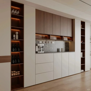 Buffet moderne minimaliste avec étagères à LED, grande capacité de rangement pour salle à manger et cuisine - Product Image 2
