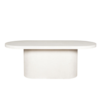 Table à manger rectangulaire moderne en fibro-ciment gris pour jardin, extérieur, maison, hôtel, école, ferme, appartement