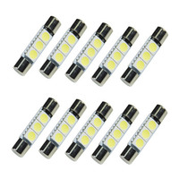 Ampoule LED HYUGA pour voiture, type Festoon 5050 3SMD, éclairage intérieur, pare-soleil, miroir de courtoisie - Blanc 12V DC 80LM, ajustement universel