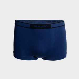 Calzoncillos bóxer sin costuras de tiro medio para hombre OEM ODM, ropa interior 90% de poliamida 10% Spandex, cintura con logotipo transpirable, fábrica de TU MARCA - Product Image 3