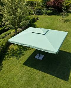 Parasol commercial d'extérieur Gold Umbrella 3m 300*300/8 Magnum télescopique moderne avec mât en aluminium et base en marbre pour hôtel - Product Image 2