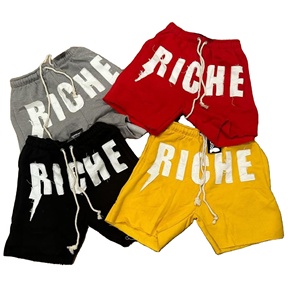 Pantalones cortos de hilo personalizados con precio al por mayor letras bordadas desgastadas ropa de calle pantalones cortos casuales de verano Pantalones cortos de alta calidad para la venta - Product Image 5