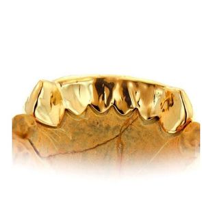 Colmillos de goteo 3D personalizados 10K 14K Gold Fine Grillz Unique Canine Grillz Special Curved Vampire Grillz - Product Image 4