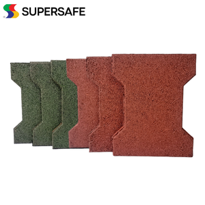 Wholesale Supersafe Rubber Dogbone Shape T-Bone Pavers Tiles 15-50mm Thickness Anti-Slip Equine Rubber Flooring for Garden Park - Product Image 4