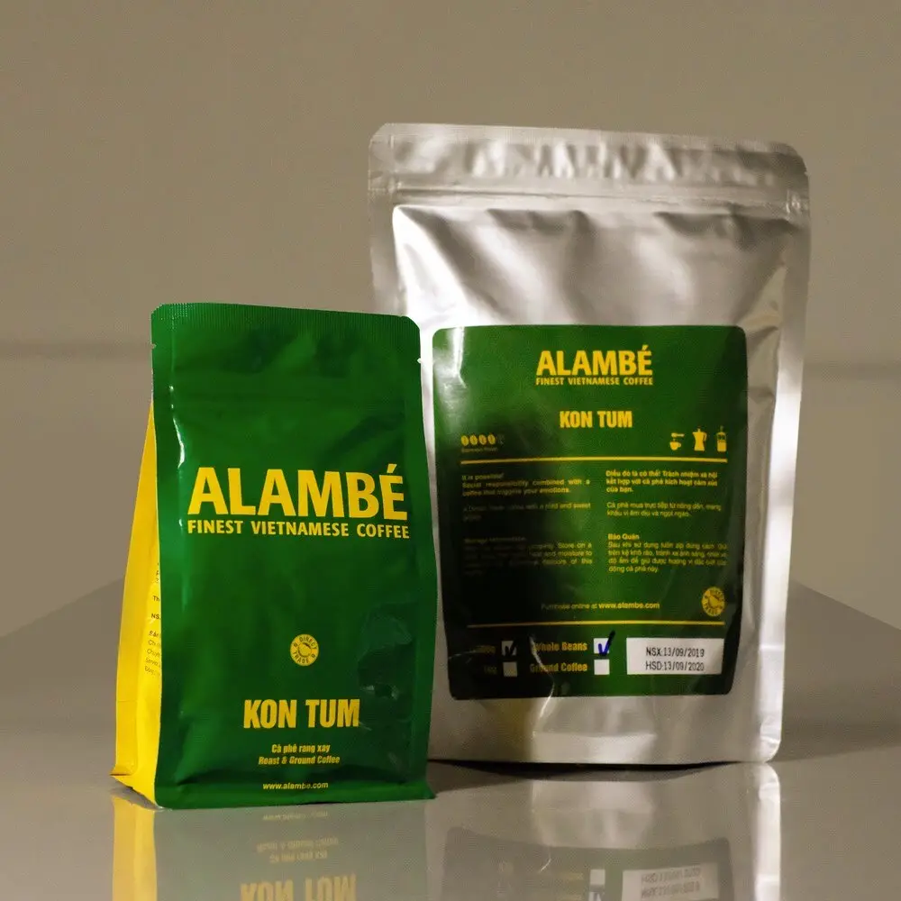 Miglior prezzo intero chicco di caffè Alambe Kon Tum 1kg migliore per lo stile italiano Espresso caffè sfuso sacchetto di caffè Viet Nam polvere di caffè kafei