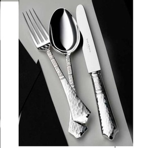 ชุดช้อนส้อมสแตนเลสสตีลสีเงิน ชุดช้อนส้อมแบบรอยัลพร้อมด้ามจับมุกสีขาว ชุดช้อนส้อมวินเทจขัดเงาแบบกระจก ขายส่งราคาพิเศษ - Product Image 2