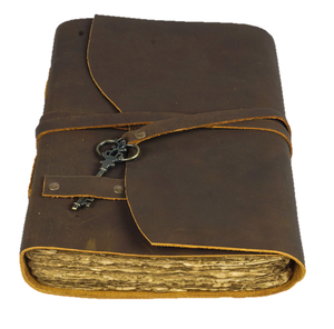 Bloc de notas hecho a mano con Diario de cuero real clásico, regalos de negocios exigentes personalizados usados - Product Image 6