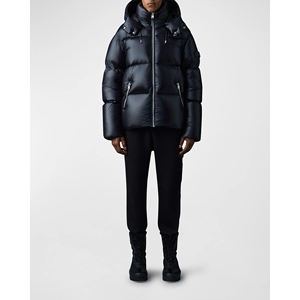 Chaqueta acolchada de pato de gran tamaño de poliéster de camuflaje con capucha personalizada para hombre con logotipo de goma estampado chaqueta de invierno impermeable - Product Image 5