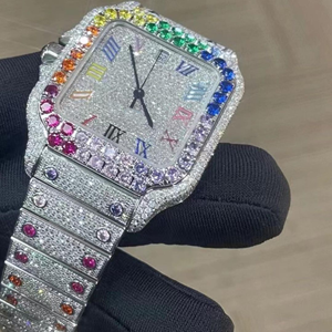 Venta al por mayor cuadrado antiguo de negocios de oro amarillo Iced Out Moissanite reloj | VVS esqueleto de lujo diseño presidencial - Product Image 4