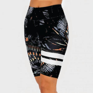 กางเกงขาสั้นเอวสูง85% นักขี่จักรยาน15% ยางยืดทำจากโพลีเอสเตอร์ - Product Image 5