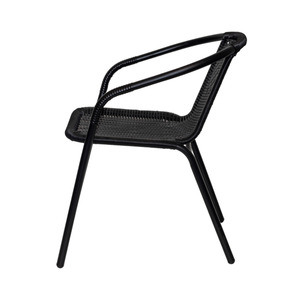 Chaise de salle à manger de jardin simple Sehun en aluminium avec rotin synthétique en osier pour une utilisation en extérieur résistant aux intempéries. - Product Image 2