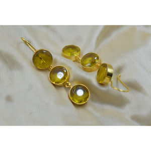 Trending latest handmade dangle <b>Earring</b> Stone 18K <b>Gold</b> Plated <b>Earrings</b> women fashion jewelry <b>earrings</b> women - Product Image 3