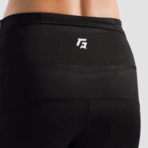 Leggings de sport pour femmes dynamiques, taille haute, sans couture, tricotés en nylon et élasthanne, à motifs, taille XL - Noir - Product Image 4
