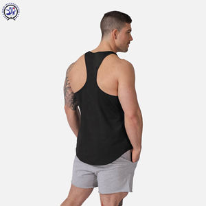 Chaleco deportivo sin mangas de verano de Color sólido, camiseta de entrenamiento de algodón para hombre para boxeo, camiseta sin mangas de punto transpirable, estilo informal - Product Image 2