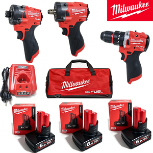 Precio al por Mayor, <span class=keywords><strong>Milwaukee</strong></span> 12V M12 FUEL, Herramientas Eléctricas Inalámbricas, <span class=keywords><strong>Kit</strong></span> Combinado <span class=keywords><strong>de</strong></span> 3 Piezas, Batería REDLITHIUM <span class=keywords><strong>de</strong></span> 6A, Cargador, Bolsa <span class=keywords><strong>de</strong></span> Transporte, <span class=keywords><strong>Kit</strong></span> <span class=keywords><strong>de</strong></span> Herramientas - Product Image 1