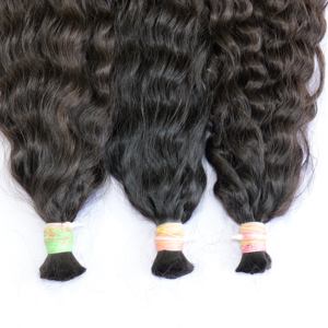 Extensiones de cabello humano virgen sin procesar Color Natural Body Wave Bulk Indian Remy Hair Cutícula alineada Loose Deep Wave Style - Product Image 6