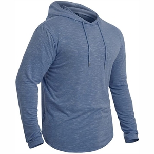 Premium Heathered Blue Sun-Protection <b>Hoodie</b> <b>Thin</b> Layer Training Top custom size and design - Product Image 4