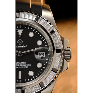 นาฬิกาสปอร์ตหรู Yozudni สำหรับ <span class=keywords><strong>Submariner</strong></span> ขอบหน้าปัดเพชร <span class=keywords><strong>Seiko</strong></span> พร้อมระบบสำรองพลังงาน กันน้ำ ดีไซน์เรียบง่าย สายสแตนเลสและหนัง - Product Image 4