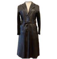 Trench-coat en cuir marron de qualité supérieure pour femmes longue fourrure hiver tendance Style en cuir véritable personnalisable veste pour hommes