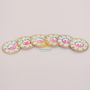 Handmade Shell Mat Decorative Colorful Rattan <b>Placemat</b> <b>Woven</b> Rattan Shell Coaster Insulated Tea Cup Mat Tea Table - Product Image 1