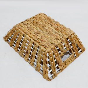 Plateau en jacinthe d'eau naturelle fait à la main pour le rangement de la salle de bain et la décoration domestique Plateau fonctionnel pour fruits et boissons - Product Image 3