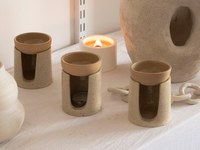 Lampe à parfum en céramique, diffuseur d'huiles essentielles, chauffe-bougie artisanal, écologique, très parfumé, réglable