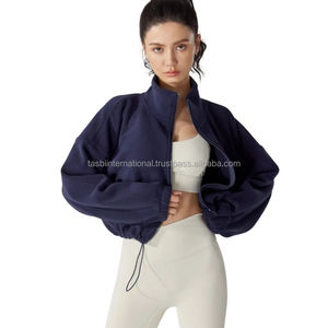 Sweat à capuche à col roulé court pour femmes, sweat-shirt zippé élégant, streetwear d'hiver pour femmes - Product Image 3