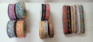 Fait sur mesure 1 pouce de largeur fil brodé lacets de travail Options multicolores en paillettes 100% coton Organza tissu - Product Image 5