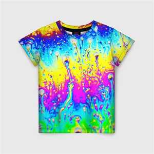 <b>Rainbow</b> Graffito 3D Printed Casual Men's Crew Neck T-<b>Shirt</b> Bright Summer Colors Digital Printing - Product Image 6