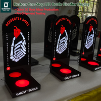 Présentoir à bouteilles LED en acrylique, éclairage LED pour bouteilles de vin, base lumineuse pour service de boissons