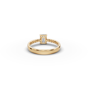 Anillo de compromiso de oro amarillo con diamante cultivado en laboratorio de corte esmeralda de 0.75 ct, 1 pieza, certificado IGI - Product Image 5