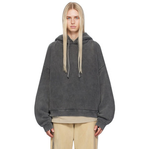 Oversize 400GSM algodón polar Sudadera con capucha mujer francés Terry Crop Boxy pulóver sudadera bordada Vintage ácido lavado estilo Sudadera con capucha - Product Image 5