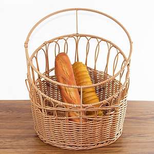 Cesta de Pan Moderna y Ecológica de Mimbre Tejido Circular, Cesta de Almacenamiento Hecha a Mano para Baguette y Otros Alimentos - Product Image 4