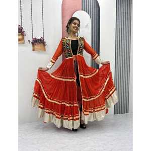 Designer Festive Wear for Navratri New Launch Cotton <b>SHRUG</b> and BLOUSE with Gamthi Work for Parties - Product Image 1