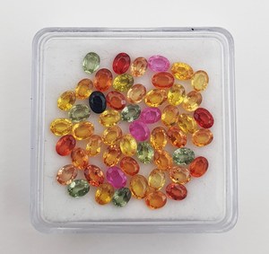 Tự Nhiên Đa-Màu Sắc <span class=keywords><strong>Sapphire</strong></span> Hình Dạng Hình Bầu Dục Brilliant Cut Mặt Pha Lê Đá Quý Hiệu Chỉnh Loose Đá Quý - Product Image 5