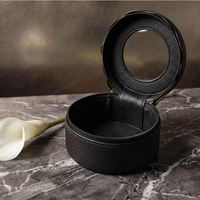 Pochette cosmétique ronde en PU de qualité supérieure personnalisable avec étui organisateur pour maquillage, huiles essentielles et petits objets en PVC