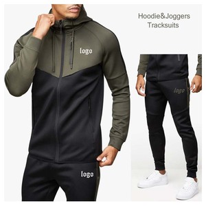 Ensemble de survêtement pour homme avec fermeture à cordon de serrage, personnalisable en gros, respirant, à capuche, pour l'hiver, veste et pantalon de jogging - Product Image 3