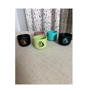 Vente en gros de décorations de jardin en terre cuite bohème multicolores, design carré, pots et jardinières multicolores - Product Image 5