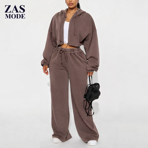 Custom Solid Winter Casual Zipper <b>Applique</b> Hooded Jackets Women Thick Zip Fleece Cotton Patch Embroidery Cropped Top Hoodie Plus - Product Image 1